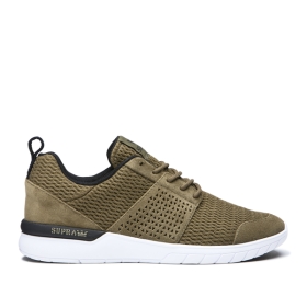 Supra Mens SCISSOR Olive/Black/white Low Top Shoes | CA-88287